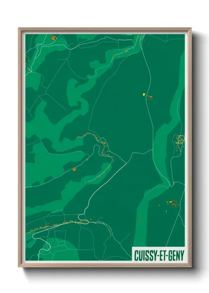 Une affiche de carte sur Cuissy-et-Geny