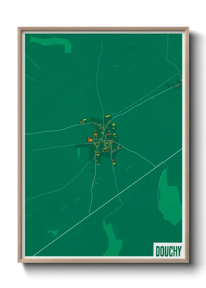 Une affiche de carte sur Douchy