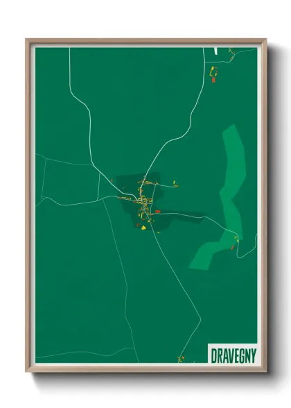 Une affiche de carte sur Dravegny