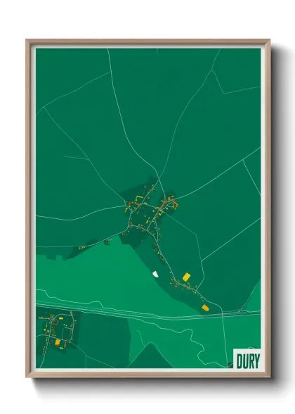 Une affiche de carte sur Dury