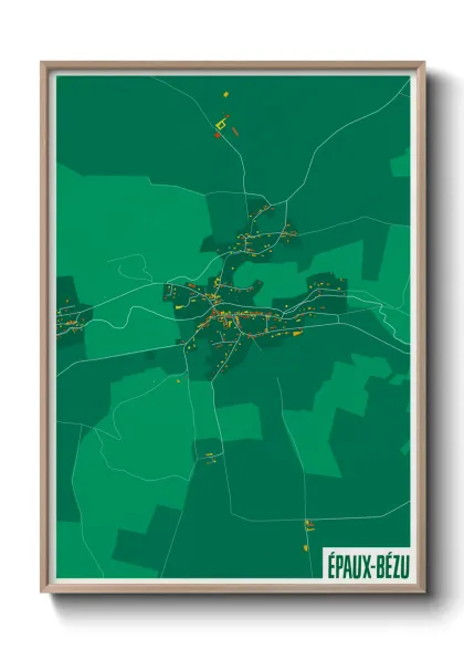 Une affiche de carte sur Épaux-Bézu