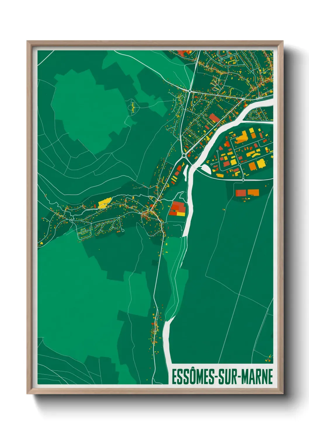 Un poster carte Essômes-sur-Marne