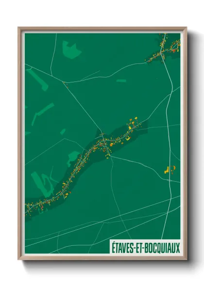 Une affiche de carte sur Étaves-et-Bocquiaux