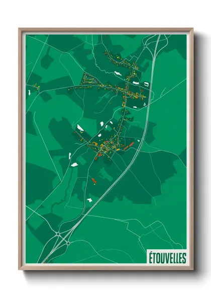 Une affiche de carte sur Étouvelles