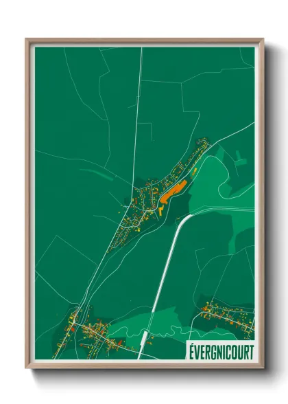 Une affiche de carte sur Évergnicourt