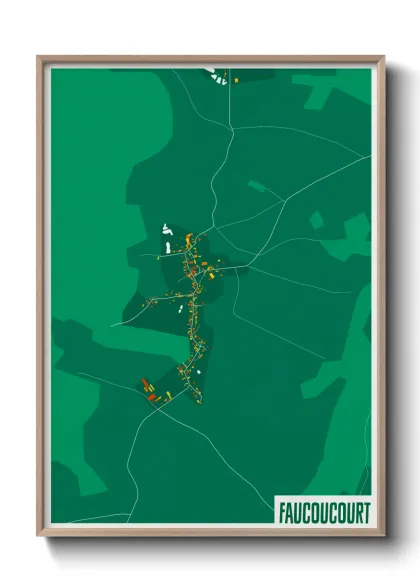 Une affiche de carte sur Faucoucourt