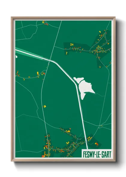 Une affiche de carte sur Fesmy-le-Sart