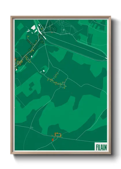Une affiche de carte sur Filain