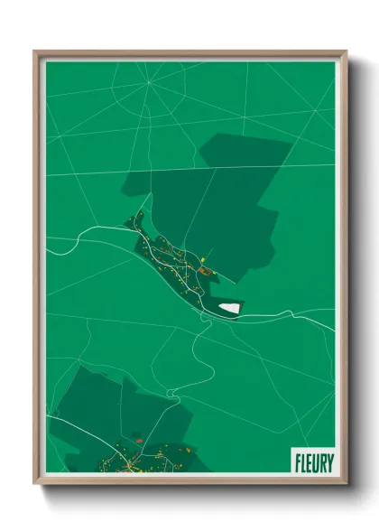 Une affiche de carte sur Fleury