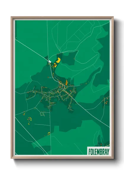 Une affiche de carte sur Folembray