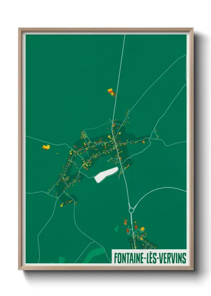 Une affiche de carte sur Fontaine-lès-Vervins