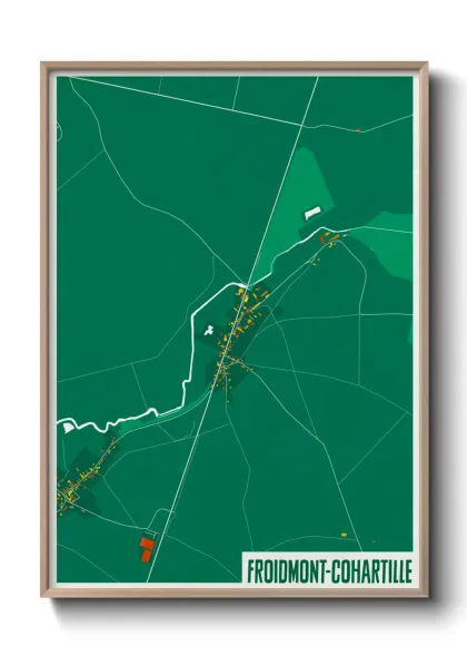 Une affiche de carte sur Froidmont-Cohartille