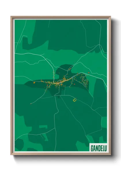 Une affiche de carte sur Gandelu