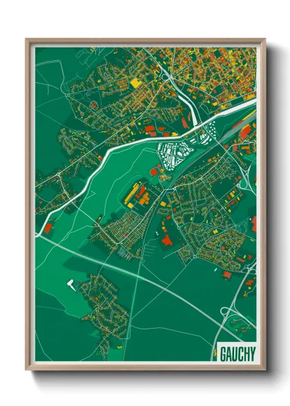 Une affiche de carte sur Gauchy