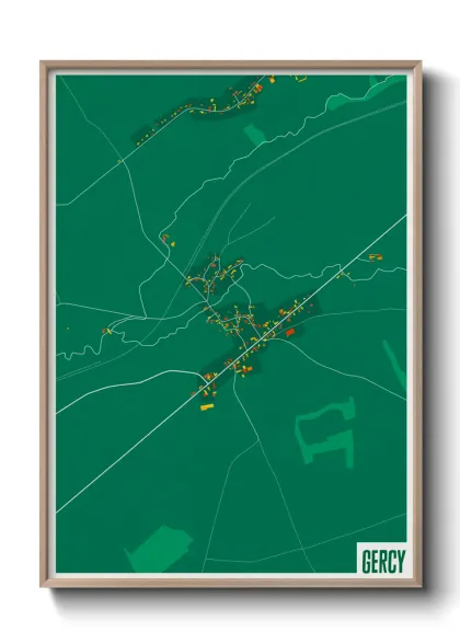 Une affiche de carte sur Gercy