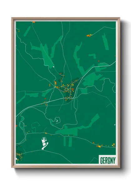 Une affiche de carte sur Gergny