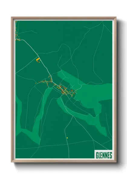 Une affiche de carte sur Glennes