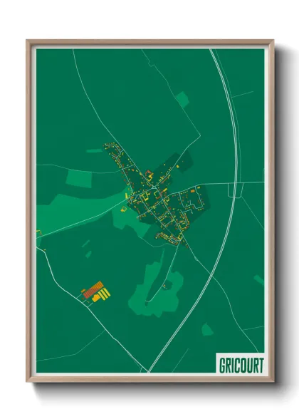 Une affiche de carte sur Gricourt