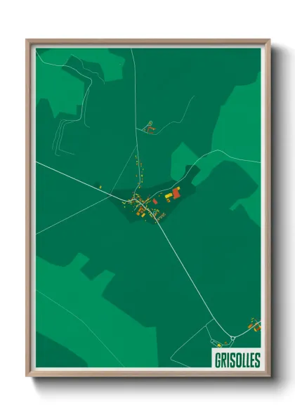 Une affiche de carte sur Grisolles