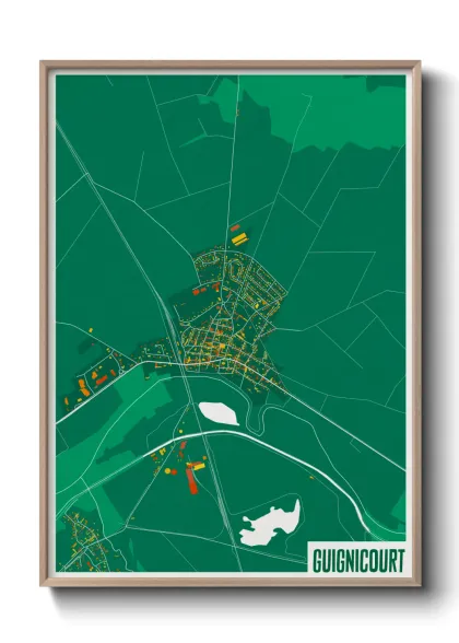 Une affiche de carte sur Guignicourt