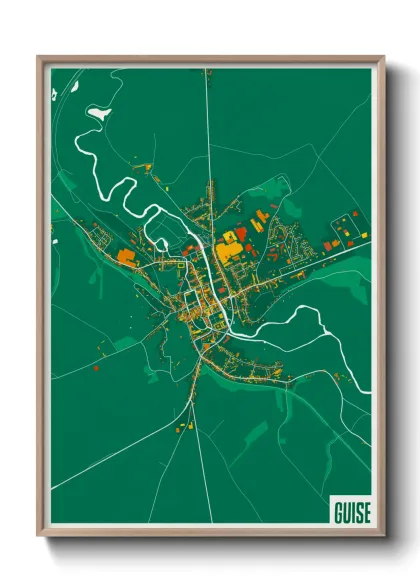 Une affiche de carte sur Guise