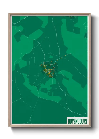Une affiche de carte sur Guyencourt