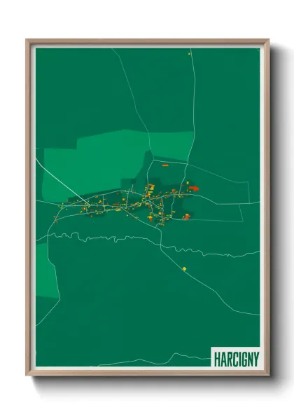 Une affiche de carte sur Harcigny