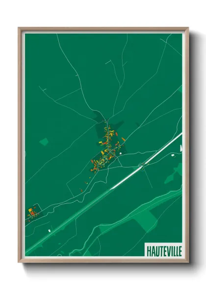 Une affiche de carte sur Hauteville