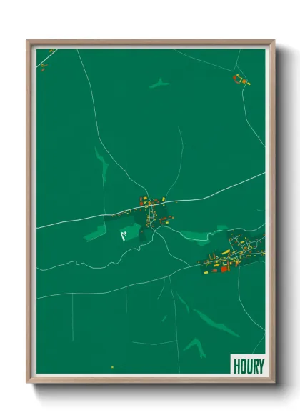 Une affiche de carte sur Houry