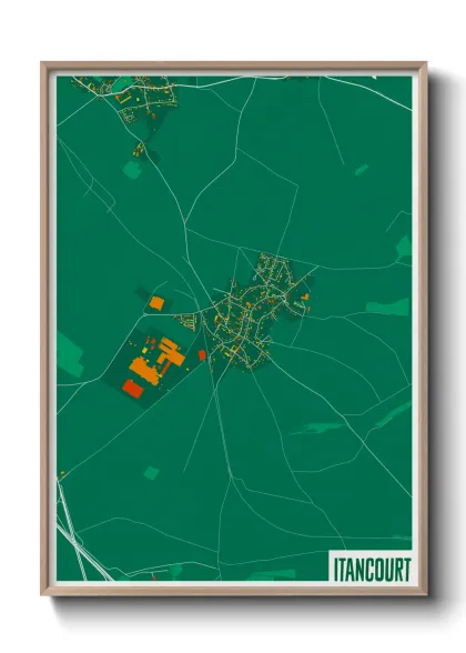 Une affiche de carte sur Itancourt