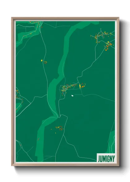 Une affiche de carte sur Jumigny