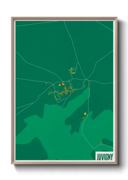 Une affiche de carte sur Juvigny