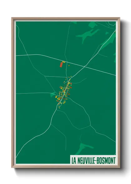 Une affiche de carte sur La Neuville-Bosmont