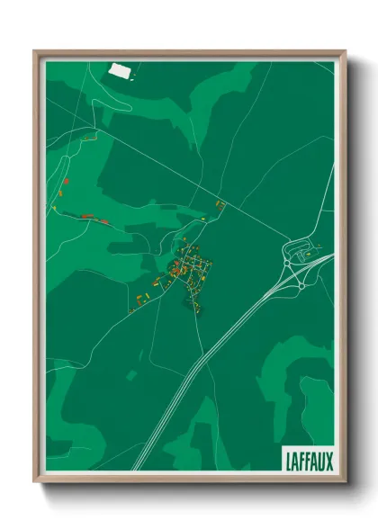 Une affiche de carte sur Laffaux