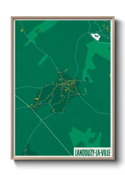 Une affiche de carte sur Landouzy-la-Ville