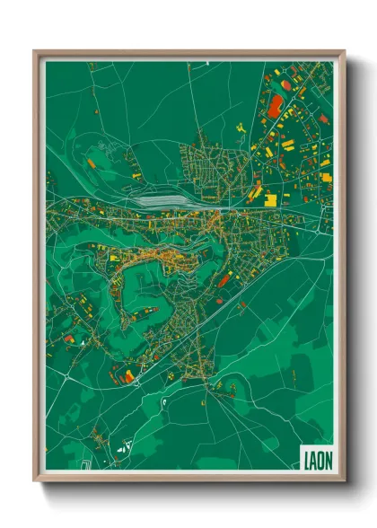 Une affiche de carte sur Laon