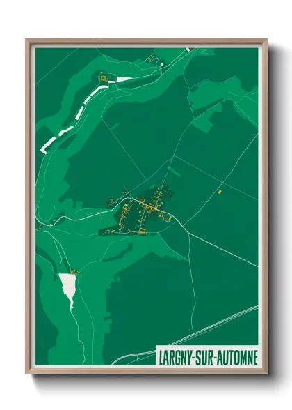 Une affiche de carte sur Largny-sur-Automne