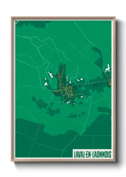 Une affiche de carte sur Laval-en-Laonnois