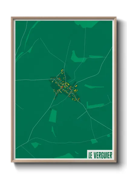 Une affiche de carte sur Le Verguier