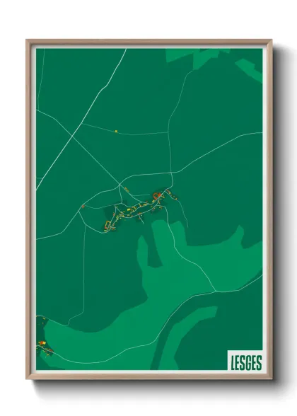 Une affiche de carte sur Lesges