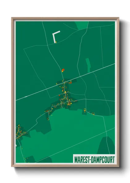 Une affiche de carte sur Marest-Dampcourt