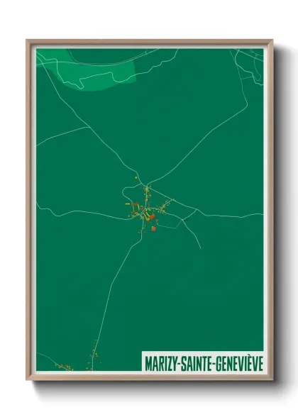 Une affiche de carte sur Marizy-Sainte-Geneviève
