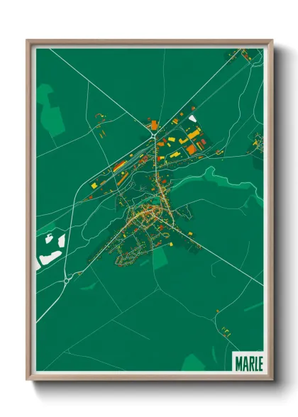 Une affiche de carte sur Marle