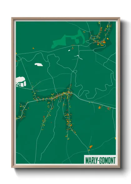 Une affiche de carte sur Marly-Gomont