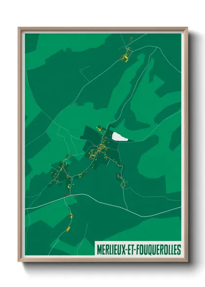 Une affiche de carte sur Merlieux-et-Fouquerolles