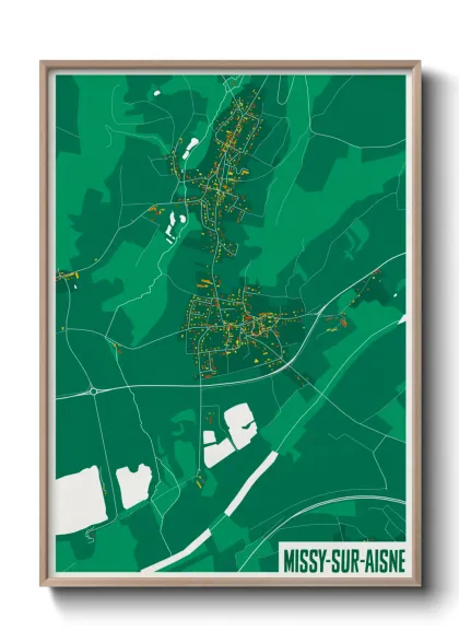 Une affiche de carte sur Missy-sur-Aisne