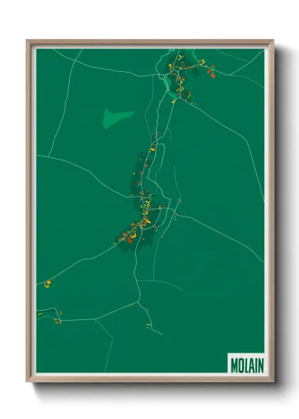 Une affiche de carte sur Molain