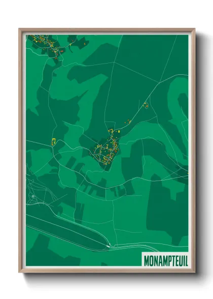 Une affiche de carte sur Monampteuil