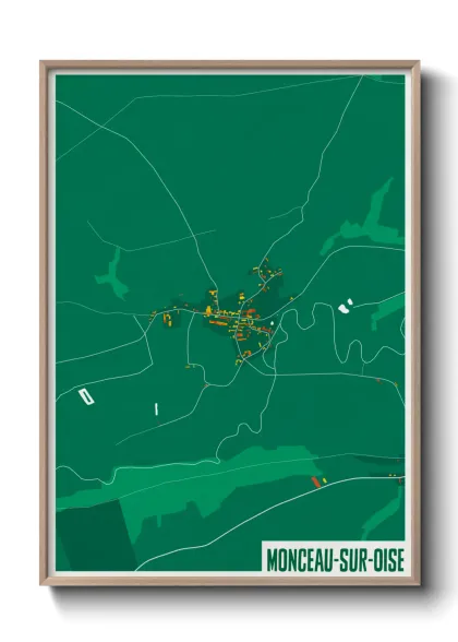 Une affiche de carte sur Monceau-sur-Oise