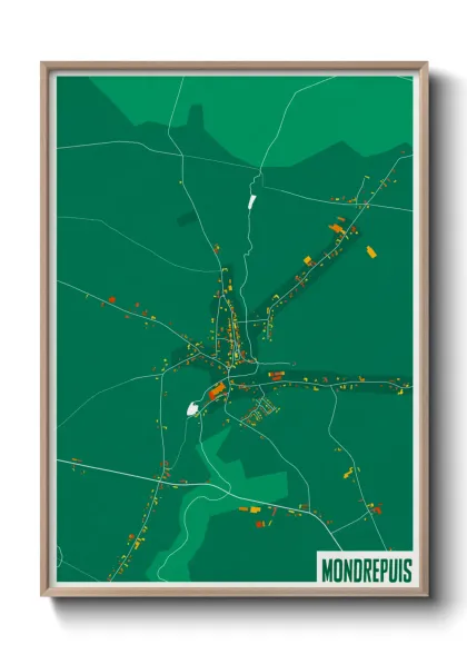 Une affiche de carte sur Mondrepuis